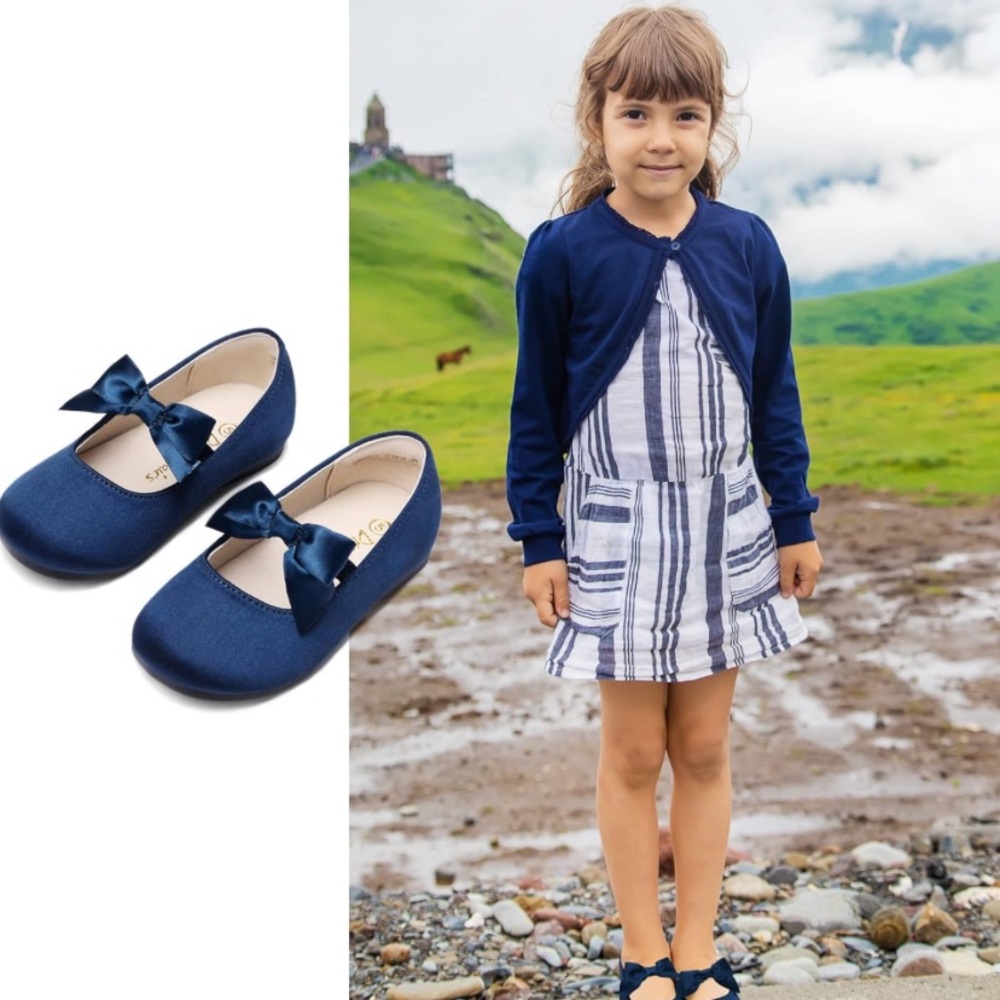 DREAM PAIRS Girls Dress Shoes Bowknot Ballet Shoes size 3